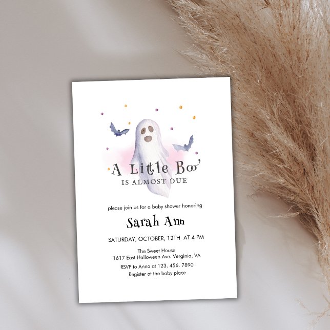 Halloween ist ein kleiner Boo fast passend für ein Einladung (Halloween A Little Boo Is Almost Due Baby Shower Invitation)