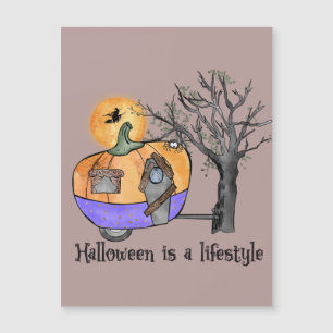 Halloween ist ein Lifestyle   Camper   Anhänger Magnetkarte