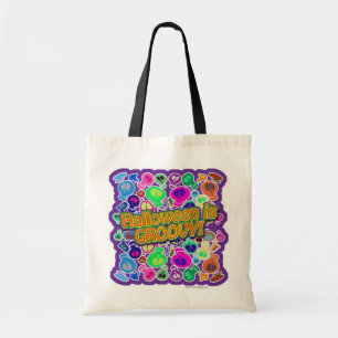 Halloween ist Groovy Fun Oktober Skull Slogan Tragetasche