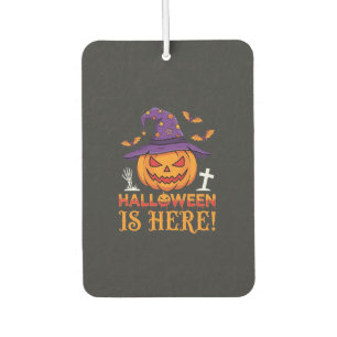 Halloween ist hier Hexe Kürbis Vektor Autolufterfrischer