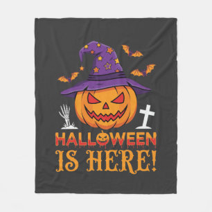 Halloween ist hier Hexe Kürbis Vektor Fleecedecke