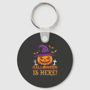 Halloween ist hier Hexe Kürbis Vektor Schlüsselanhänger