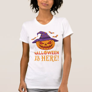 Halloween ist hier Hexe Kürbis Vektor T-Shirt