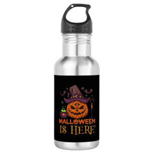 Halloween ist hier Kürbis Hexenhut Magischer Kesse Edelstahlflasche