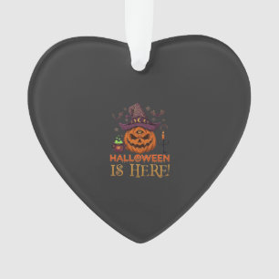 Halloween ist hier Kürbis Hexenhut Magischer Kesse Ornament