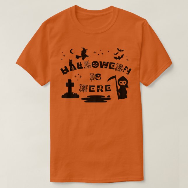 Halloween ist hier Typografie Ghoul Hexengrab Cob T-Shirt (Design vorne)