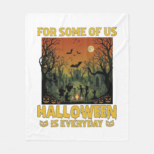 Halloween Ist Jeden Tag Friedhof Zombies Lagerfeue Fleecedecke