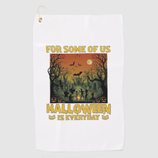 Halloween Ist Jeden Tag Friedhof Zombies Lagerfeue Golfhandtuch