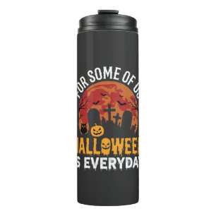 Halloween Ist Jeden Tag Gruseliger Friedhof Mond Thermosbecher