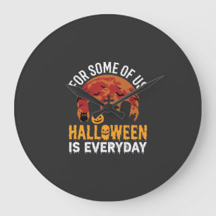 Halloween Ist Jeden Tag Gruseliger Friedhofs Mond Große Wanduhr