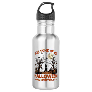 Halloween ist jeden Tag Hexe Silhouette Vollmond G Edelstahlflasche