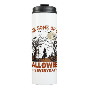 Halloween ist jeden Tag Hexe Silhouette Vollmond G Thermosbecher