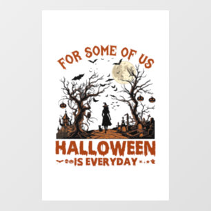 Halloween Ist Jeden Tag Hexen-Silhouette Vollmond Fensteraufkleber