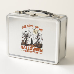 Halloween Ist Jeden Tag Hexen-Silhouette Vollmond Metall Brotdose