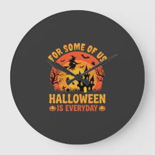 Halloween Ist Jeden Tag Spukhaus Hexe Große Wanduhr