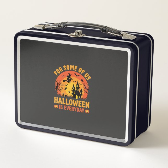 Halloween Ist Jeden Tag Spukhaus Hexe Metall Brotdose (Vorderseite)