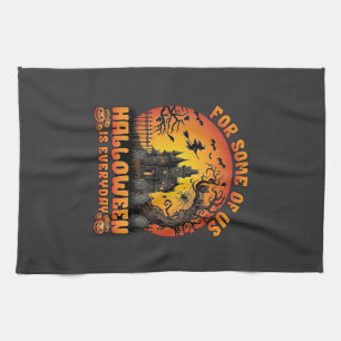 Halloween Ist Jeden Tag Spukhaus Hexe Mond_1 Geschirrtuch