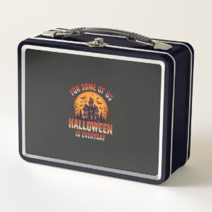 Halloween ist jeden Tag Spukhaus Vintage Grafik Metall Brotdose