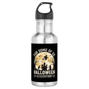 Halloween ist jeden Tag verzauberte Mond Hexe Silh Edelstahlflasche