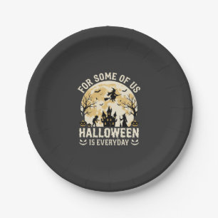 Halloween Ist Jeden Tag Verzauberte Mond Hexe Silh Pappteller