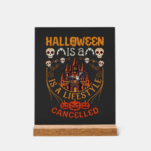 Halloween Ist Lifestyle Abgesagt Schloss Schädel P Acrylschild