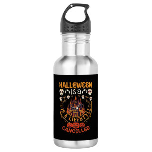 Halloween Ist Lifestyle Abgesagt Schloss Schädel P Edelstahlflasche