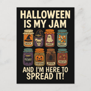 Halloween ist mein Jam - lustig Spooky Jar Design Feiertagspostkarte