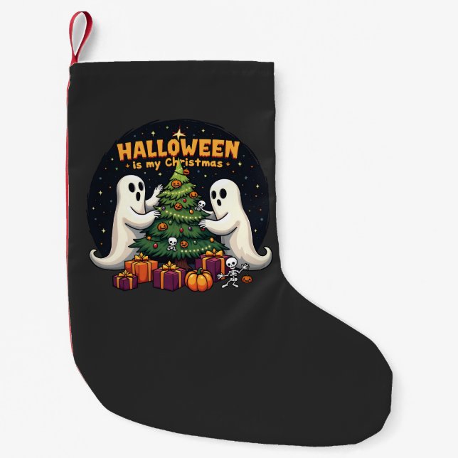 Halloween ist mein Weihnachtsgeister Weihnachten Kleiner Weihnachtsstrumpf (Vorderseite)