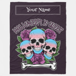 Halloween ist Que, Skulls in Transgender-Farben Fleecedecke