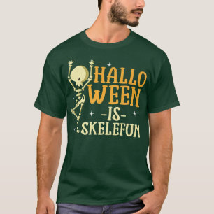 Halloween ist Skelefun Funny Niedlich Skeletter Pu T-Shirt