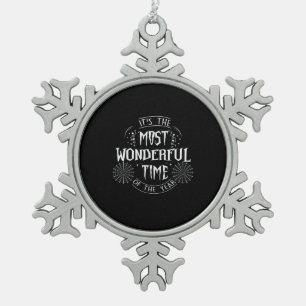 Halloween It is The Most Wonderful Time Birthday Schneeflocken Zinn-Ornament