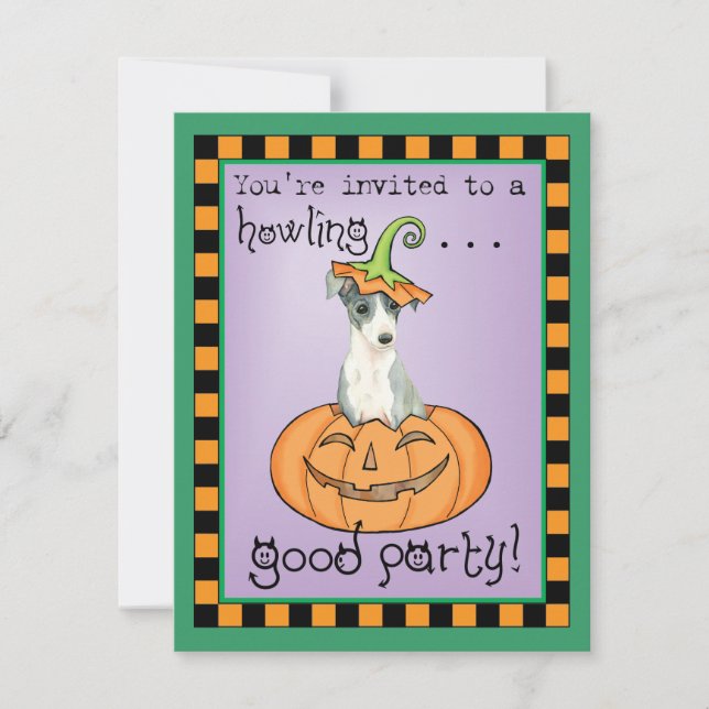 Halloween Italian Greyhound Karte (Vorderseite)