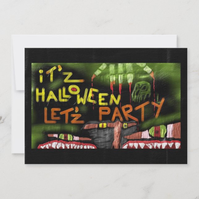 Halloween 'It'z Halloween Lass'z Party' Einladung (Vorderseite)