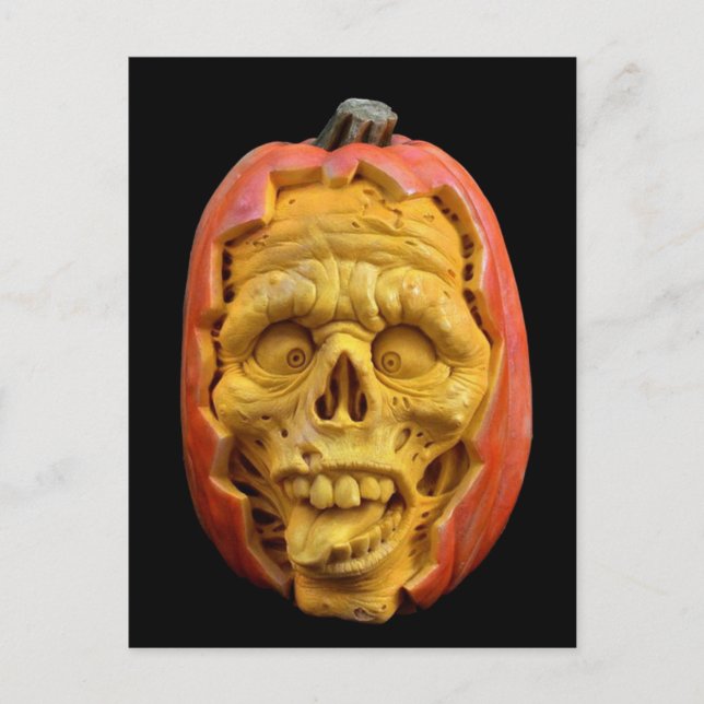 Halloween-Jack-O’-Lantern-Beängstigendes Gesicht Postkarte (Vorderseite)