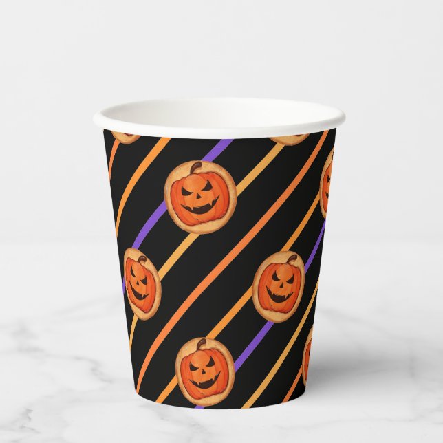 Halloween Jack-O-Lantern Black Pappbecher (Vorderseite)