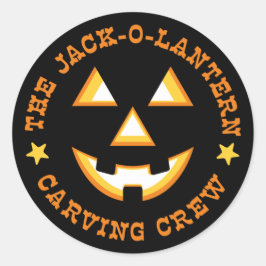 Halloween-Jack-O-Lantern Carving-Crew Runder Aufkleber
