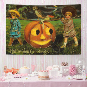 Halloween Jack-o-Lantern Ernteabend von Kindern Banner