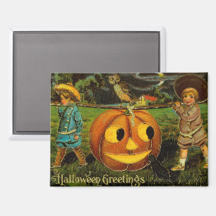 Halloween Jack-o-Lantern Ernteabend von Kindern Magnet