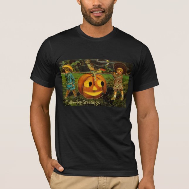 Halloween Jack-o-Lantern Ernteabend von Kindern T-Shirt (Vorderseite)