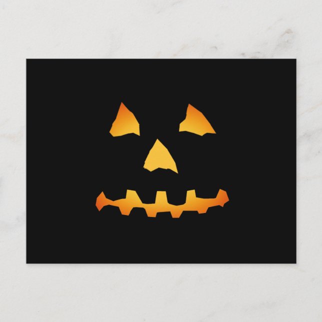 Halloween: Jack-o-Lantern-Gesicht: Postkarte (Vorderseite)