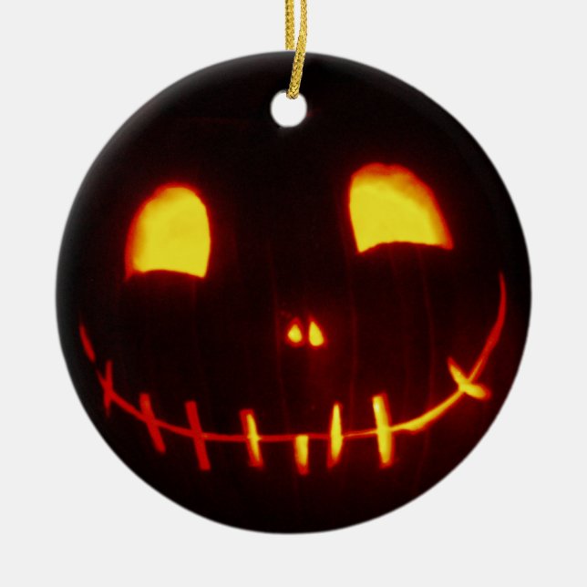 Halloween Jack-o-Lantern Keramik Ornament (Vorne)