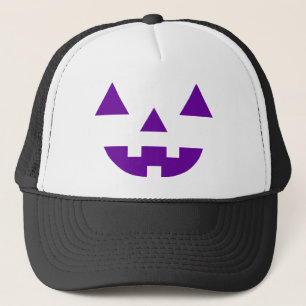Halloween Jack O Lantern Kürbislaterne Lila Truckerkappe