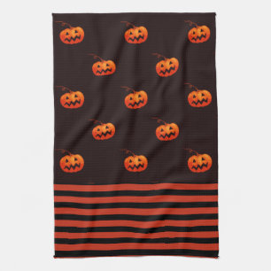 Halloween Jack O' Lantern Orange Black Kitchen Geschirrtuch