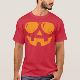 Halloween Jack O Lantern Pumpkin Face With Sunglas T-Shirt