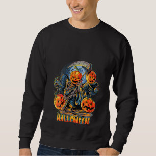Halloween Jack O' Lantern Pumpkin Grip Reap Sweatshirt