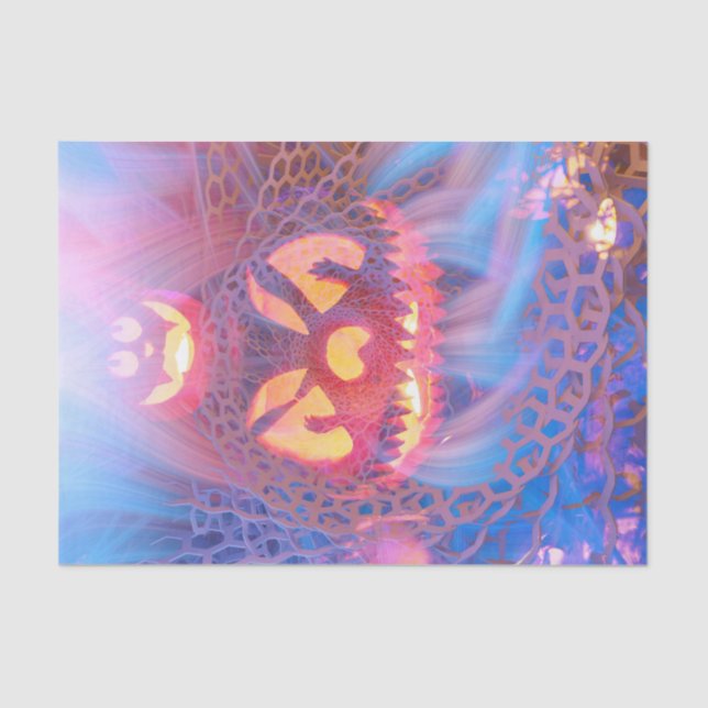 Halloween Jack-O-Lantern Pumpkin Niedlicher modern Seidenpapier (Vorderseite)