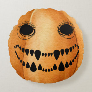 Halloween Jack-O-Lantern Pumpkin Rundes Kissen