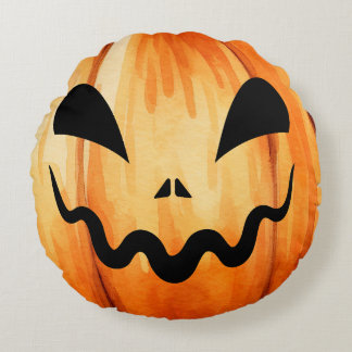 Halloween Jack-O-Lantern Pumpkin Rundes Kissen