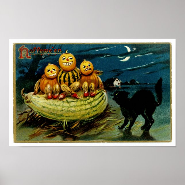 Halloween Jack-o-Lantern Pumpkin Trio Poster (Vorne)