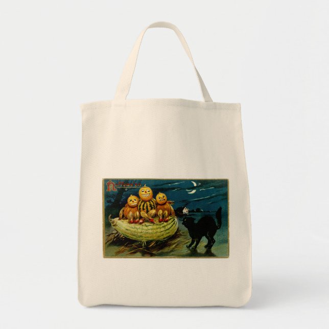 Halloween Jack-o-Lantern Pumpkin Trio Tragetasche (Vorne)